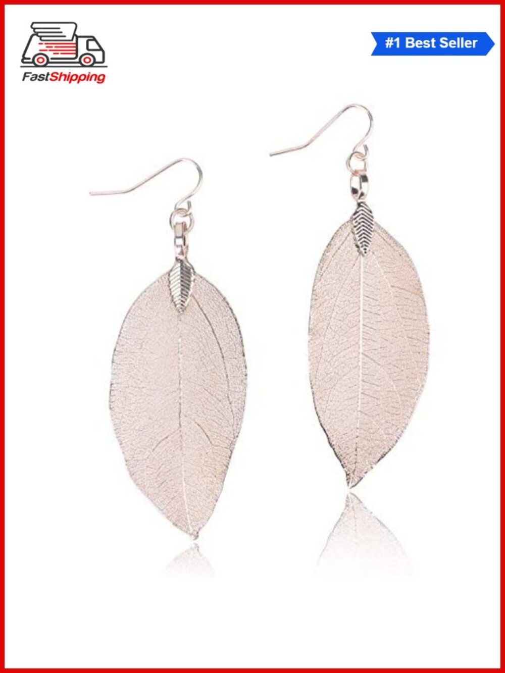 ✨ Filigree Long Leaf Pendant Dangle Necklace Earring Jewelry Set